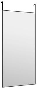 Lustro na drzwi, czarne, 50x100 cm, szkło i aluminium