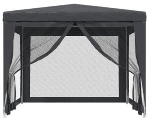 Namiot imprezowy z 4 ścianami z siatki, antracyt, 3x3 m, HDPE