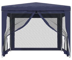 Namiot imprezowy z 4 ścianami z siatki, niebieski, 3x3 m, HDPE