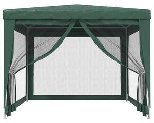 Namiot imprezowy z 4 ścianami z siatki, zielony, 3x4 m, HDPE