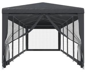 Namiot imprezowy z 10 ścianami z siatki, antracyt, 3x12 m, HDPE