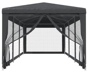 Namiot imprezowy z 8 ścianami z siatki, antracyt, 3x9 m, HDPE