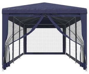 Namiot imprezowy z 8 ścianami z siatki, niebieski, 3x9 m, HDPE