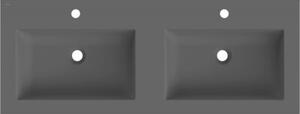 Mexen Otis umywalka wpuszczana w blat podwójna 121 x 46,5 cm, czarna mat - 25181271D