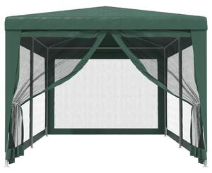 Namiot imprezowy z 6 ściankami z siatki, zielony, 3x6 m, HDPE