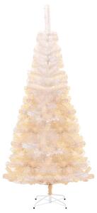 Sztuczna choinka z opalizującymi końcówkami, biała, 240 cm, PVC