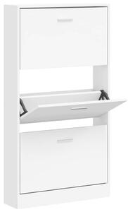 Szafka na buty Biała 59x17x108 cm Drewno konstrukcyjne