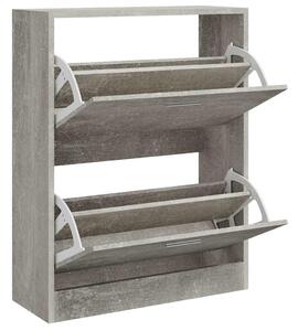 Szafka na buty, szarość betonu, 63x24x81 cm