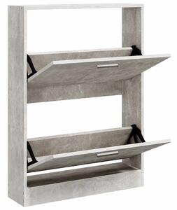 Szafka na buty, szarość betonu, 59x17x81 cm