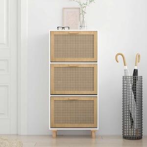 Szafka na buty, biała, 52x25x115 cm, materiał drewnopochodny