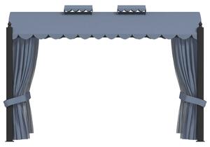 Altana ogrodowa z zasłonami, 3 x 4 m, antracytowa, aluminium