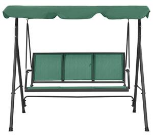 Huśtawka ogrodowa, zielona, 170 cm, textilene i stal