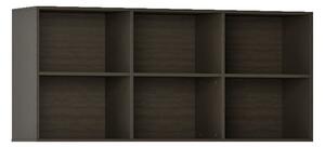 Biblioteka INTEGRO z półkami, wyższa, 835 x 1750 x 400 mm, 6 półek, wenge
