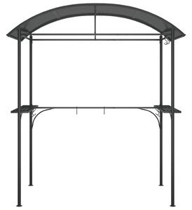 Altana grillowa z półkami, antracytowa, 220x115x230 cm, stal
