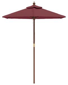 Parasol ogrodowy na drewnianym słupku, bordo, 196x231 cm
