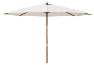 Parasol ogrodowy na drewnianym słupku, piaskowy, 400x273 cm