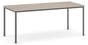 Stół do jadalni i stołówki, 1800 x 800 mm, ciemnoszara konstrukcja, dąb naturalny