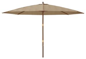 Parasol ogrodowy na drewnianym słupku, taupe, 400x273 cm