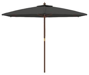 Parasol ogrodowy na drewnianym słupku, antracytowy, 299x240 cm