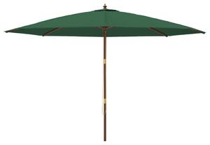 Parasol ogrodowy na drewnianym słupku, zielony, 400x273 cm