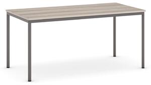 Stół jadalniany, 160x80 cm, ciemnoszara podstawa, dąb naturalny