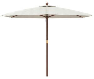 Parasol ogrodowy na drewnianym słupku, piaskowy, 299x240 cm