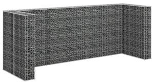 Gabionowa osłona do koszy na śmieci, stal, 320x100x120 cm