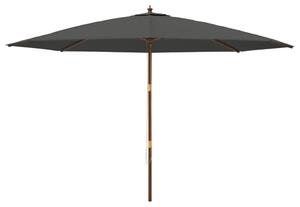 Parasol ogrodowy na drewnianym słupku, antracytowy, 400x273 cm