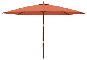 Parasol ogrodowy na drewnianym słupku, terakotowy, 400x273 cm