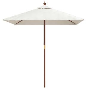 Parasol ogrodowy na drewnianym słupku, piaskowy, 198x198x231 cm