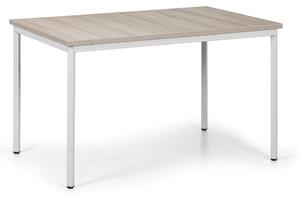 Stół do jadalni TRIVIA, szara konstrukcja, 1200 x 800 mm, dąb naturalny