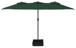 Podwójny parasol ogrodowy, zielony, 449x265 cm