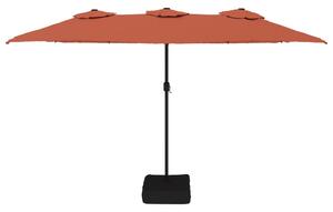 Podwójny parasol ogrodowy, terakotowy, 449x265 cm