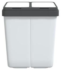 Podwójny kosz na śmieci, biały, 2x25 L