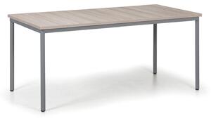 Stół do jadalni TRIVIA, ciemnoszara konstrukcja, 1600 x 800 mm, dąb naturalny