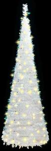Sztuczna choinka typu pop-up, 150 LED, biała, 180 cm