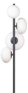 Lampa stojąca podłogowa dekoracyjna czarna mleczne szklane klosze 140 cm 4xG9 5W OMI Zuma Line