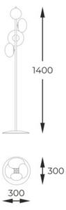 Lampa stojąca podłogowa dekoracyjna czarna mleczne szklane klosze 140 cm 4xG9 5W OMI Zuma Line