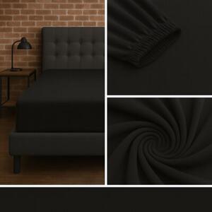 Prześcieradło z gumką 180x200 cm na materac jersey bawełna polska czarny
