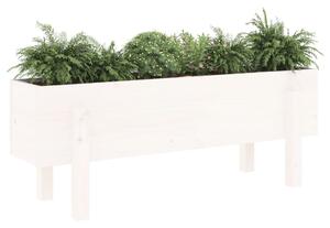 Donica ogrodowa na nóżkach, biała, 101x30x38 cm, drewno sosnowe