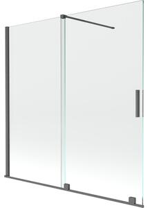Mexen Velar parawan nawannowy 2-skrzydłowy rozsuwany 160 x 150 cm, transparent, gun gray szczotkowany - 896-160-000-01-66