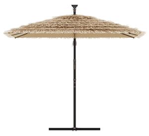 Parasol ogrodowy na stalowym słupku, brązowy, 246x246x230 cm