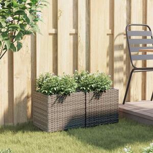 Donice ogrodowe, 2 szt., szare, 36x30x32 cm, polirattan