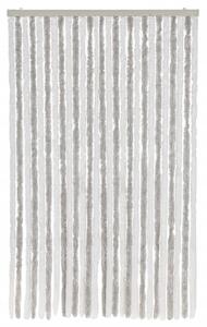 Zasłona przeciwko owadom, jasnoszaro-biała, 118x220 cm, szenil