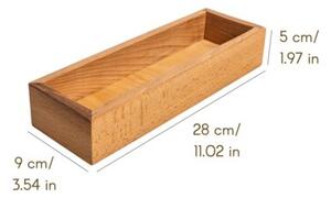 Drewniana Tacka na Drobiazgi i Przyprawy | CREATIVE DECO | Drewno Bukowe 28 x 9 x 5 cm | Naturalny