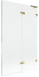 Mexen Lunar L parawan nawannowy 2-skrzydłowy prawy 110 x 150 cm, transparent, złoty - 897L-110-100-50-00-P