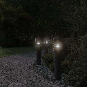 Lampa ogrodowa na słupku, z gniazdkiem, czarna, 60 cm, stal