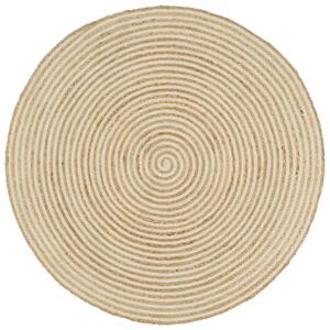Biały dywanik w spiralny wzór 90 cm M0-P16