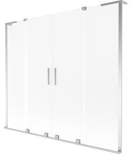 Mexen Velar L Duo parawan nawannowy 2-skrzydłowy rozsuwany 180 x 150 cm, szron, chrom - 896-180-003-32-01