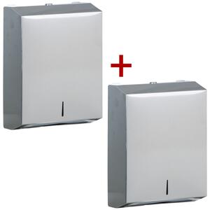 Podajnik ręczników papierowych 1+1 GRATIS, stal nierdzewna, 275x365x105 mm